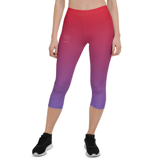 Magenta Aurora FLAKOUT Sport Women's Capri Leggings - FLAKOUT