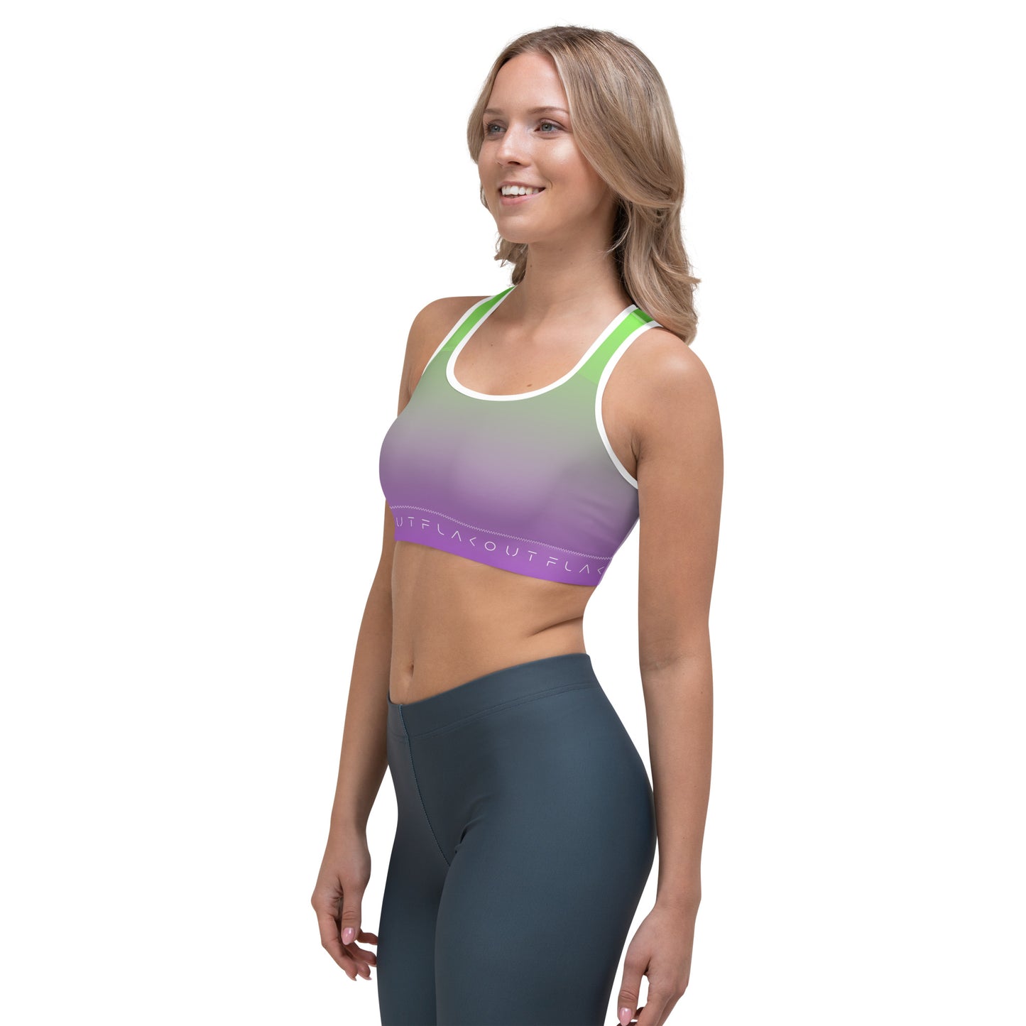 Lime Zest Women's Sports Performance Bra - FLAKOUT