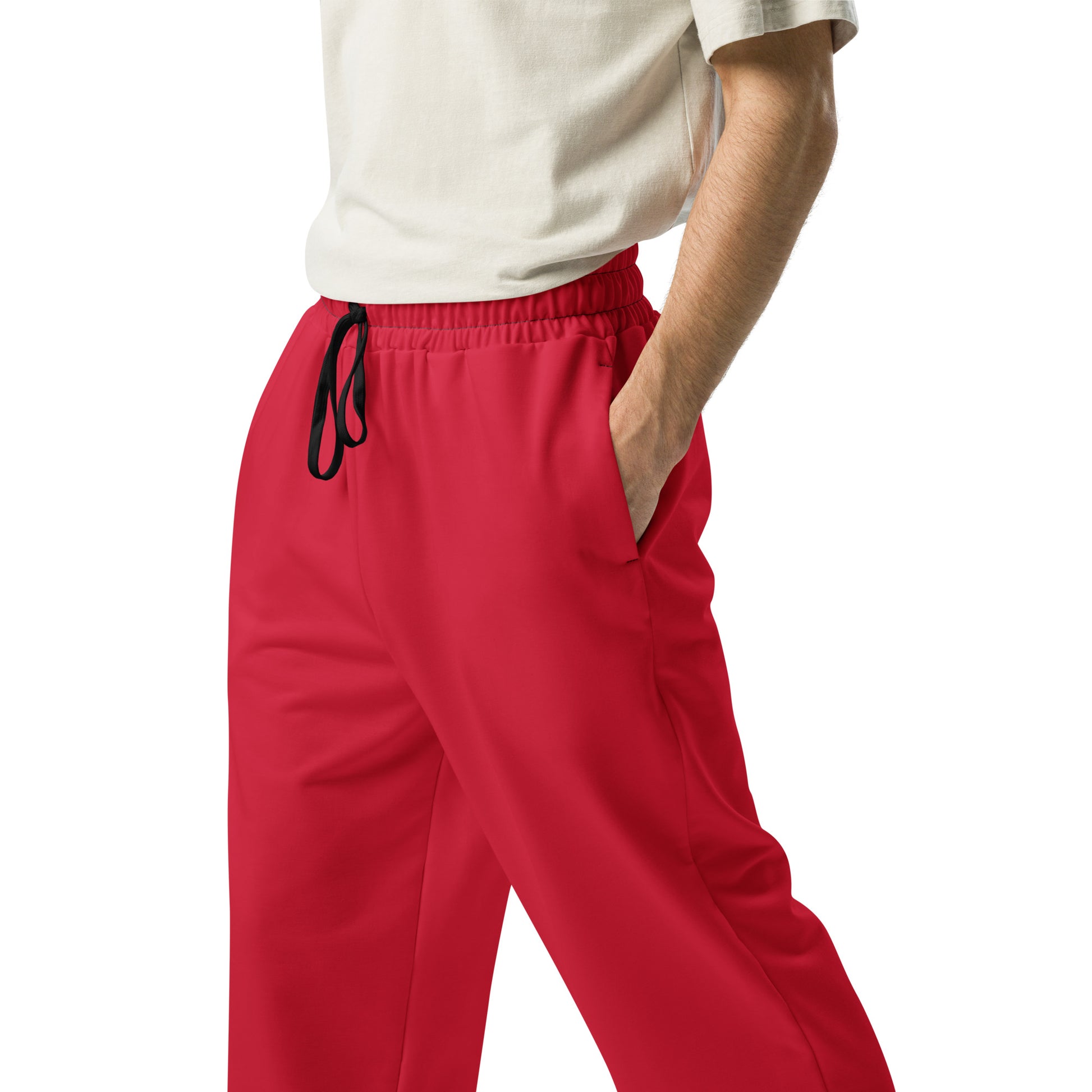 Unisex Wide-leg Recycled Joggers - Red - FLAKOUT