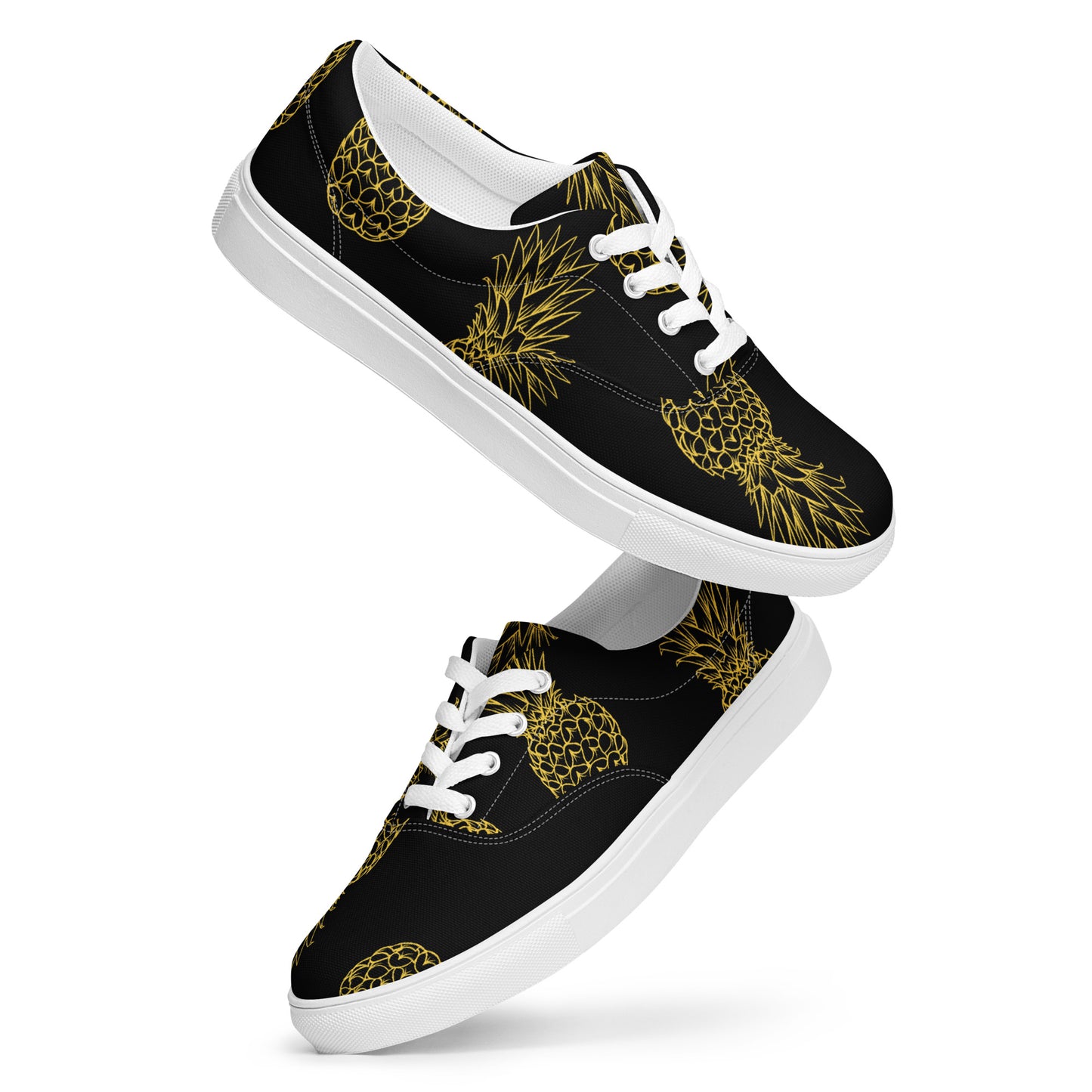 Pineapple Bliss Men’s Lace-up Canvas Shoes - FLAKOUT