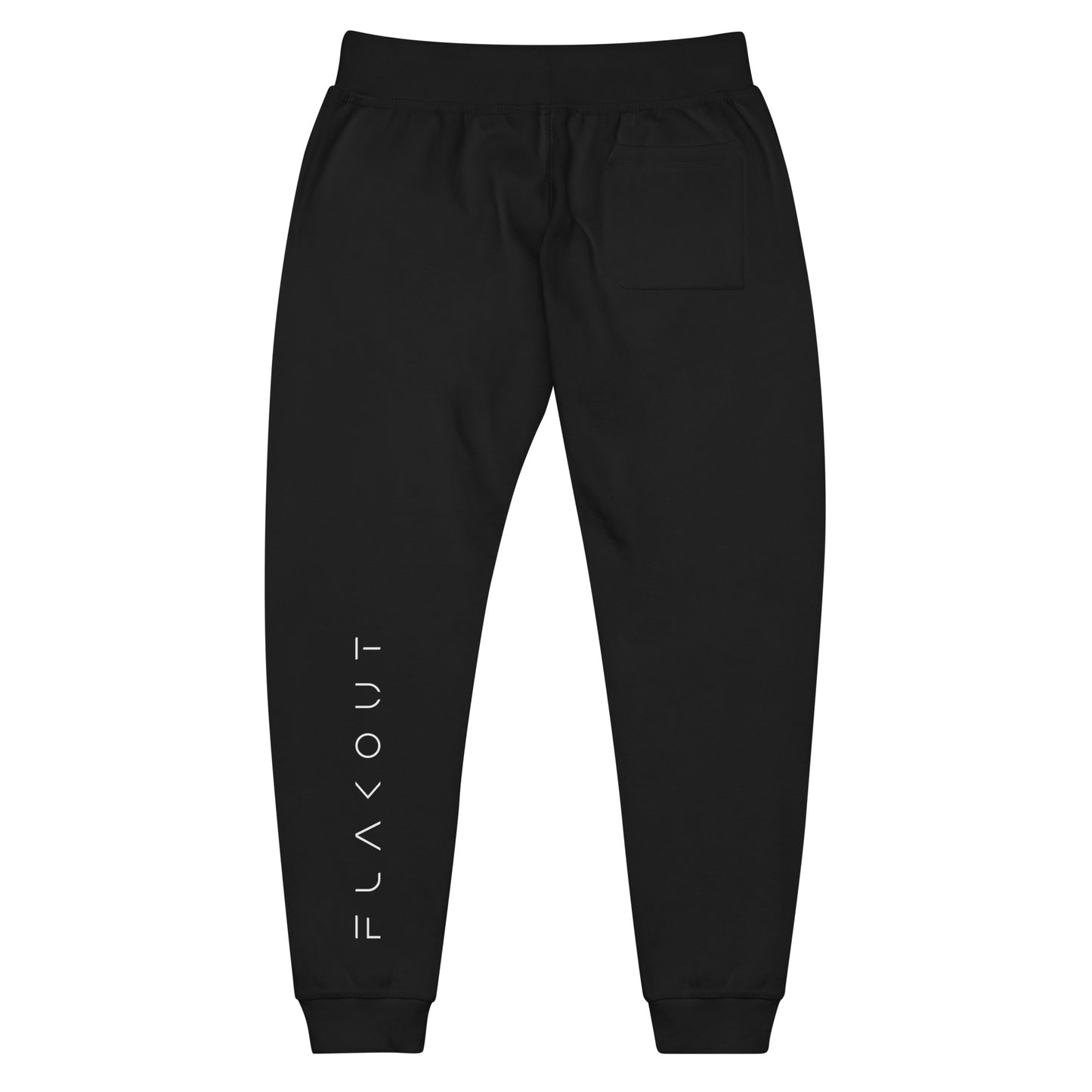 FLAKOUT Logo Back Leg Unisex Fleece Sweatpants - Black - FLAKOUT