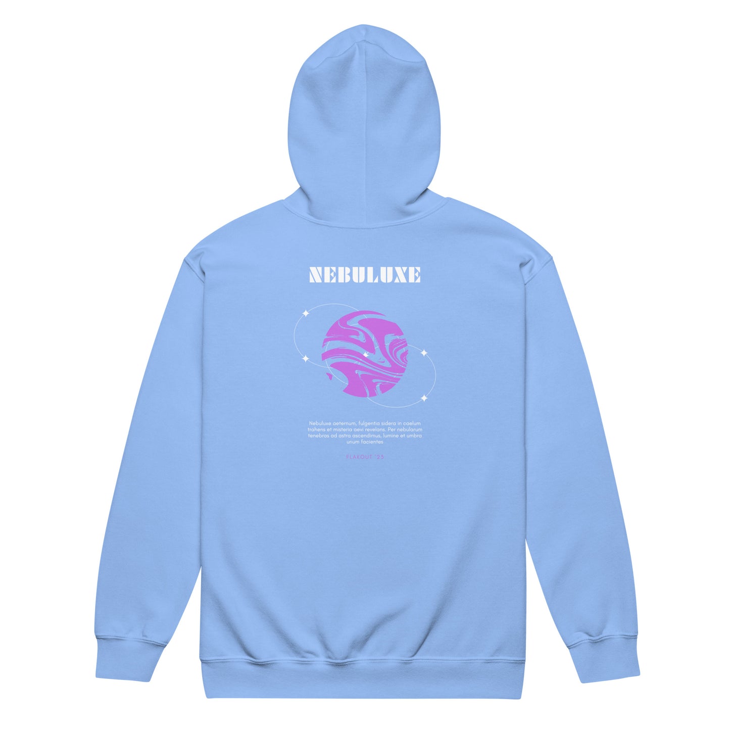 Nebuluxe Brilliance Heavy Harmony Fusion Zip Hoodie - Carolina Blue - FLAKOUT