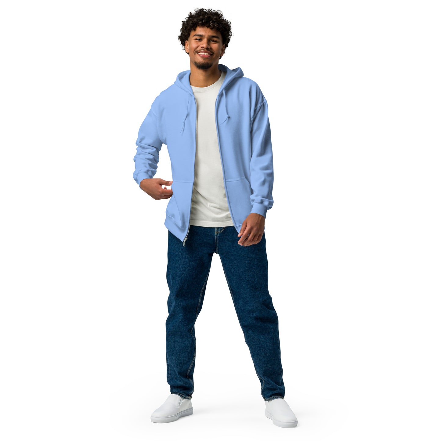 Streetwise Urbanity Heavy Harmony Fusion Zip Hoodie - Carolina Blue - FLAKOUT