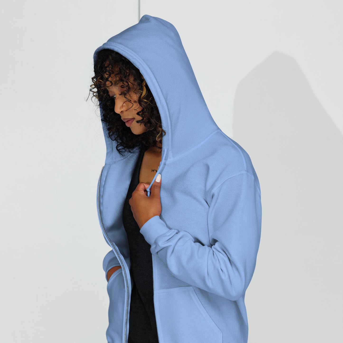 Nebuluxe Brilliance Heavy Harmony Fusion Zip Hoodie - Carolina Blue - FLAKOUT