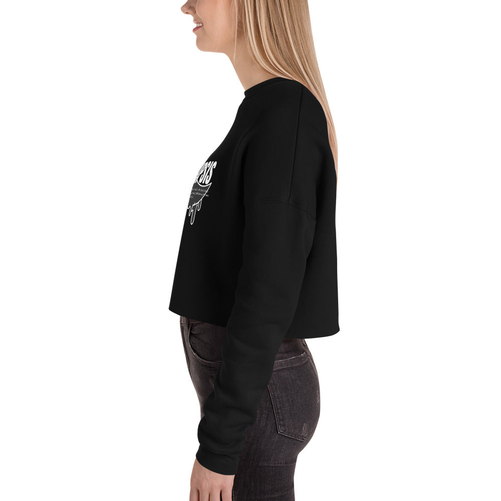 Lunar Eclipsis Women's Crop Sweatshirt - Black - FLAKOUT