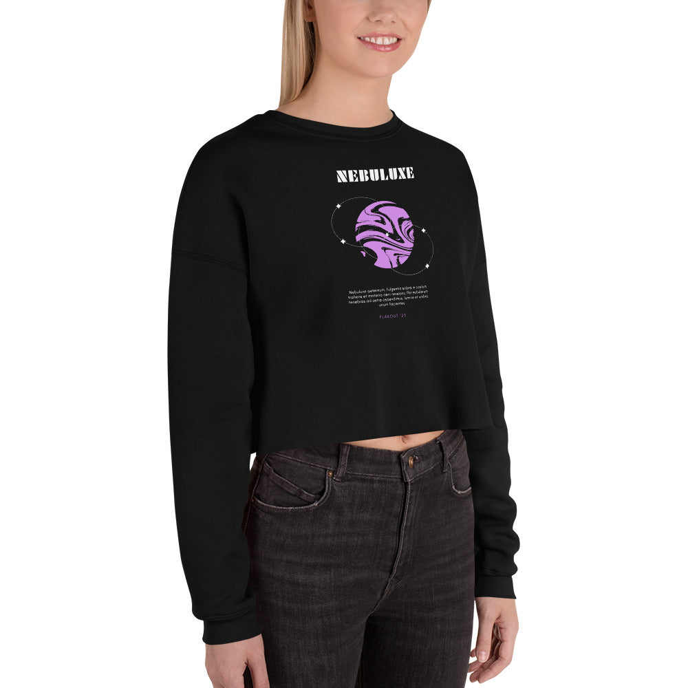 Nebuluxe Brilliance Women's Crop Sweatshirt - Black - FLAKOUT