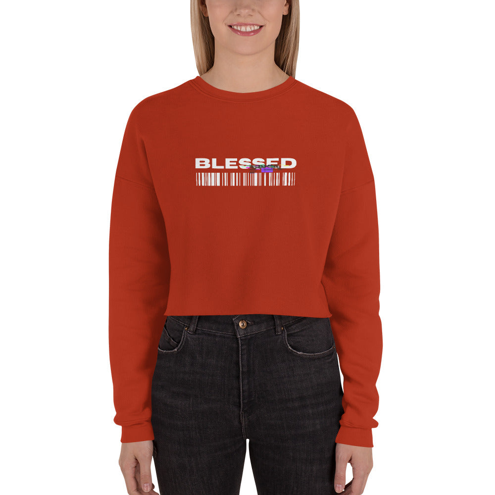 Divine Grace Blessed Women's Crop Sweatshirt - Brick - FLAKOUT