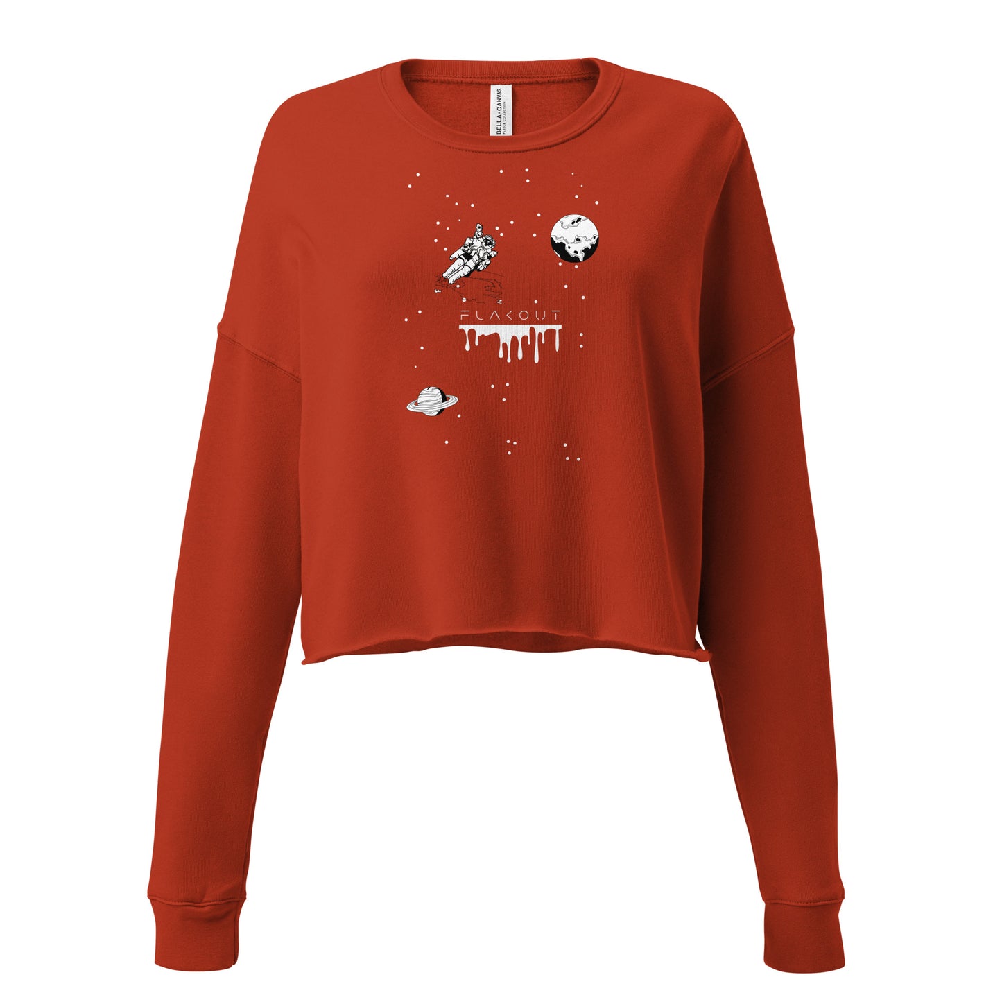 Astronaut Women's Crop Sweatshirt - Brick - FLAKOUT