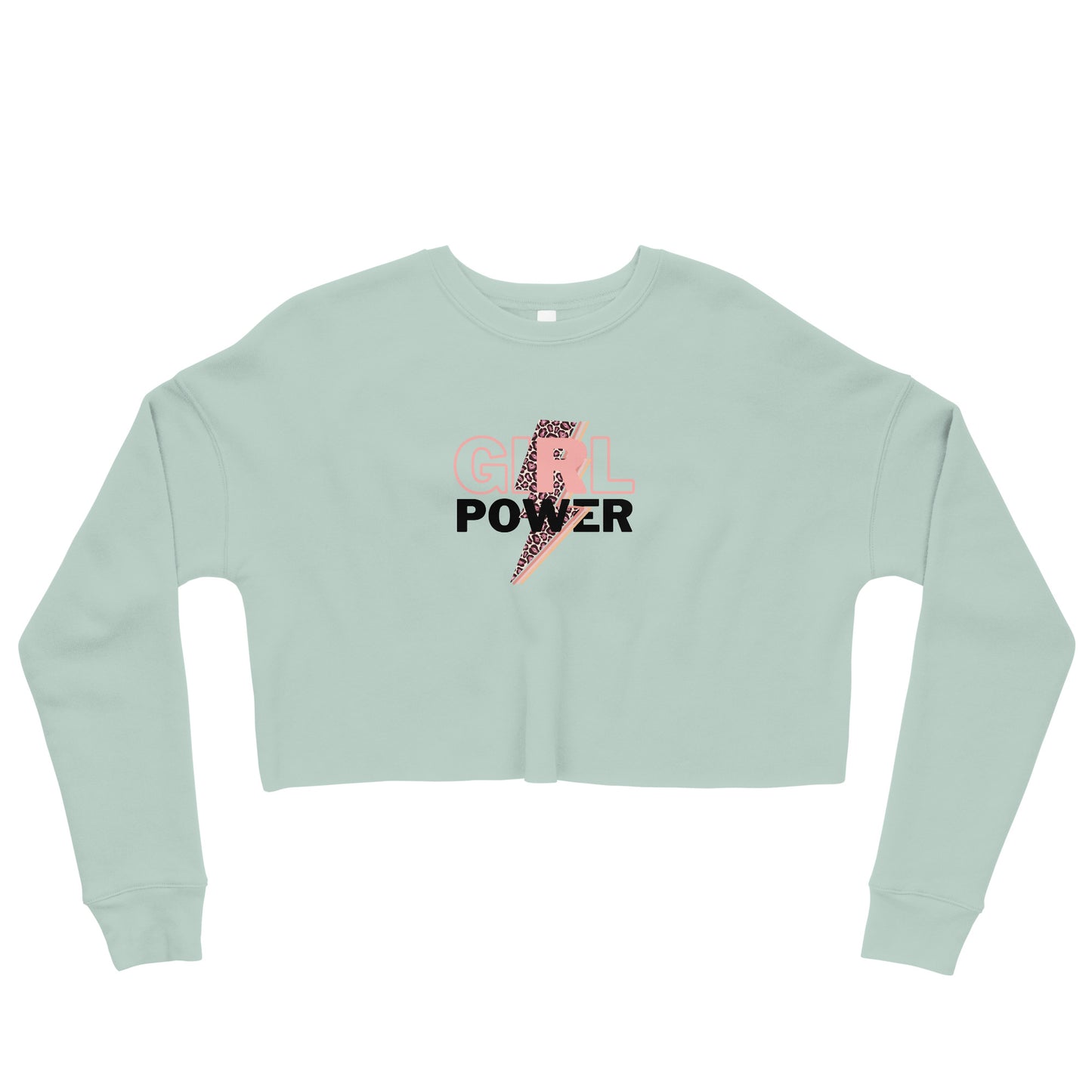 Queenly Girl Power Rebellion Women's Crop Sweatshirt - Dusty Blue - FLAKOUT