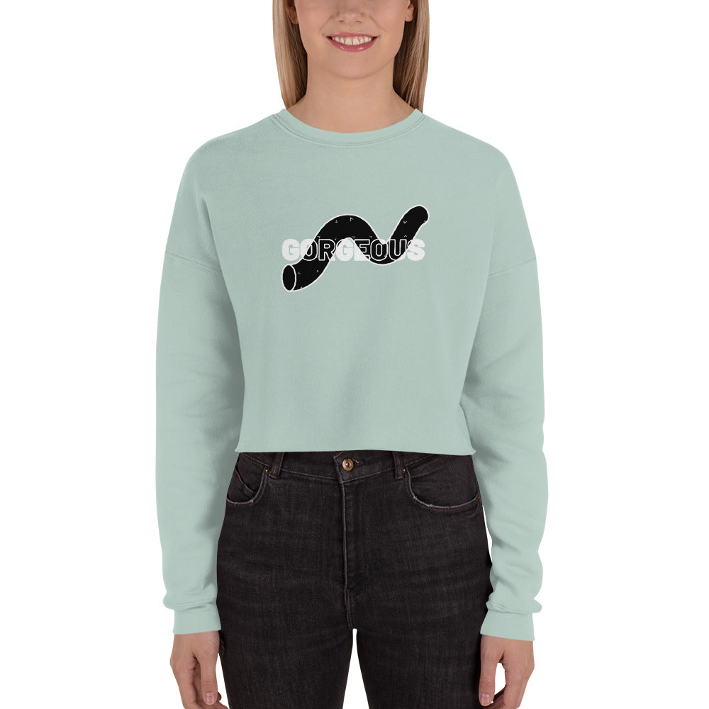 Gorgeous Opullent Allure Women's Crop Sweatshirt - Dusty Blue - FLAKOUT