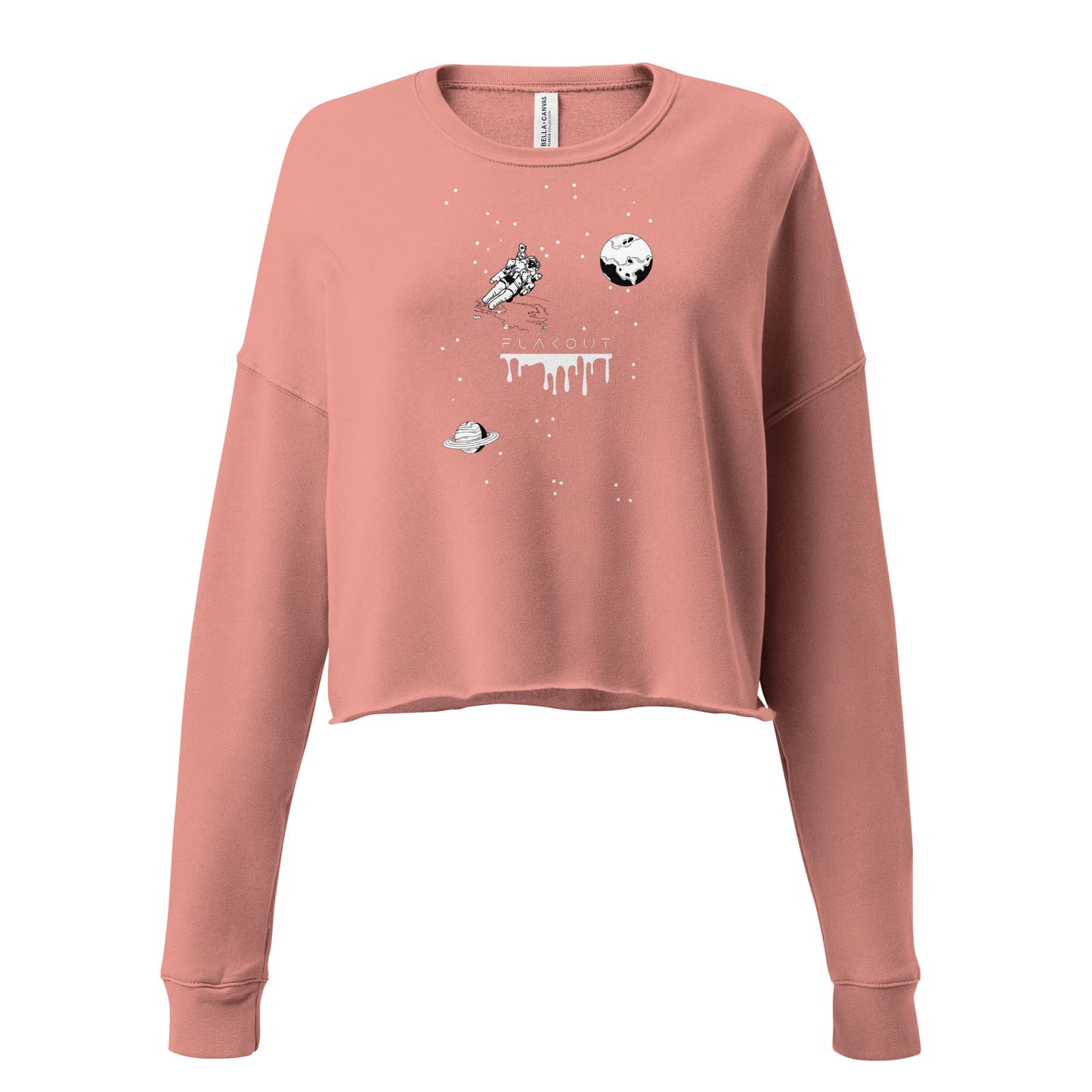 Astronaut Women's Crop Sweatshirt - Mauve - FLAKOUT