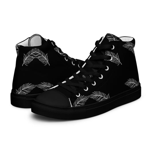 Ethereal Plumes Women's High Top Canvas Shoes - FLAKOUT