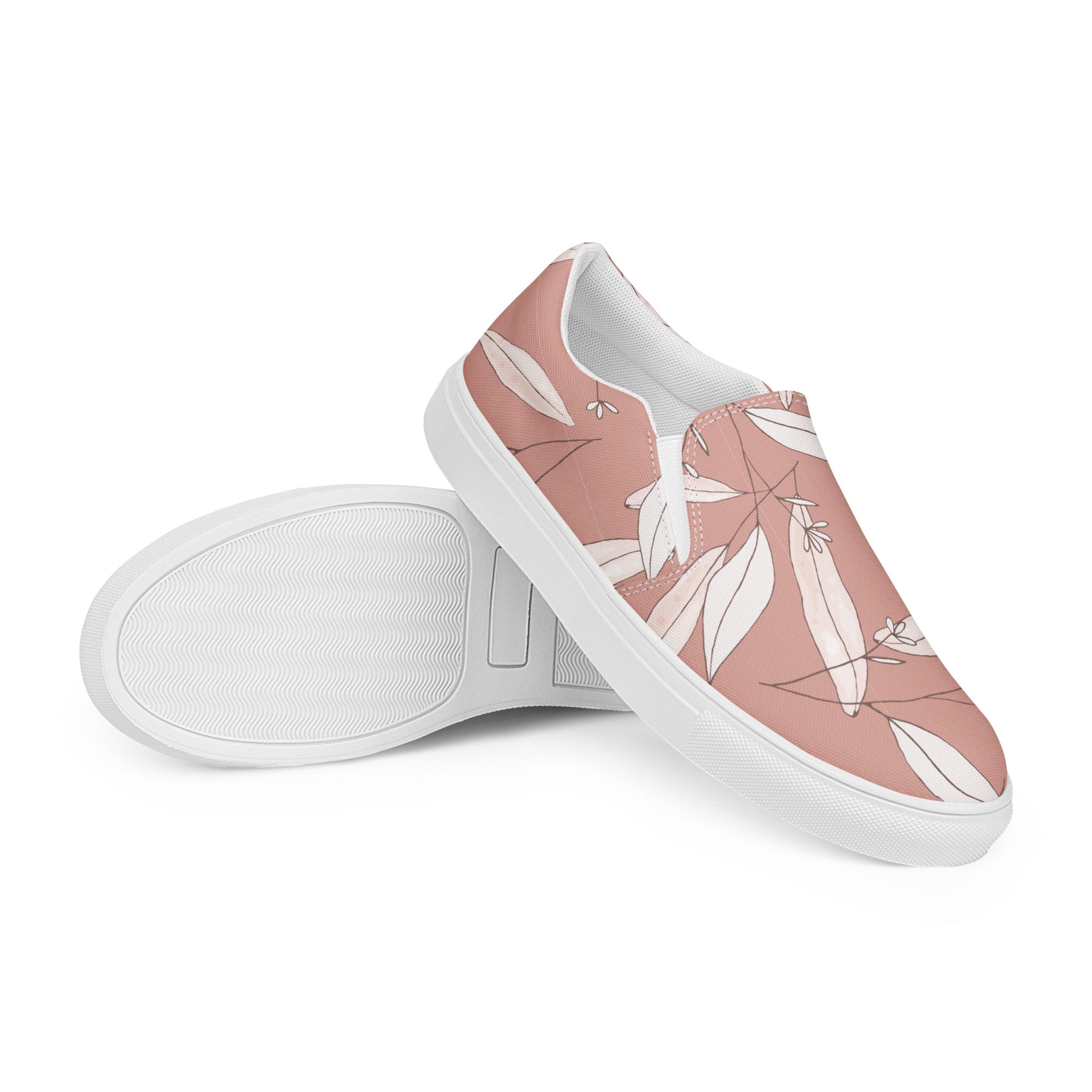 Feathered Finesse Women's Slip-On Canvas Shoes - FLAKOUT