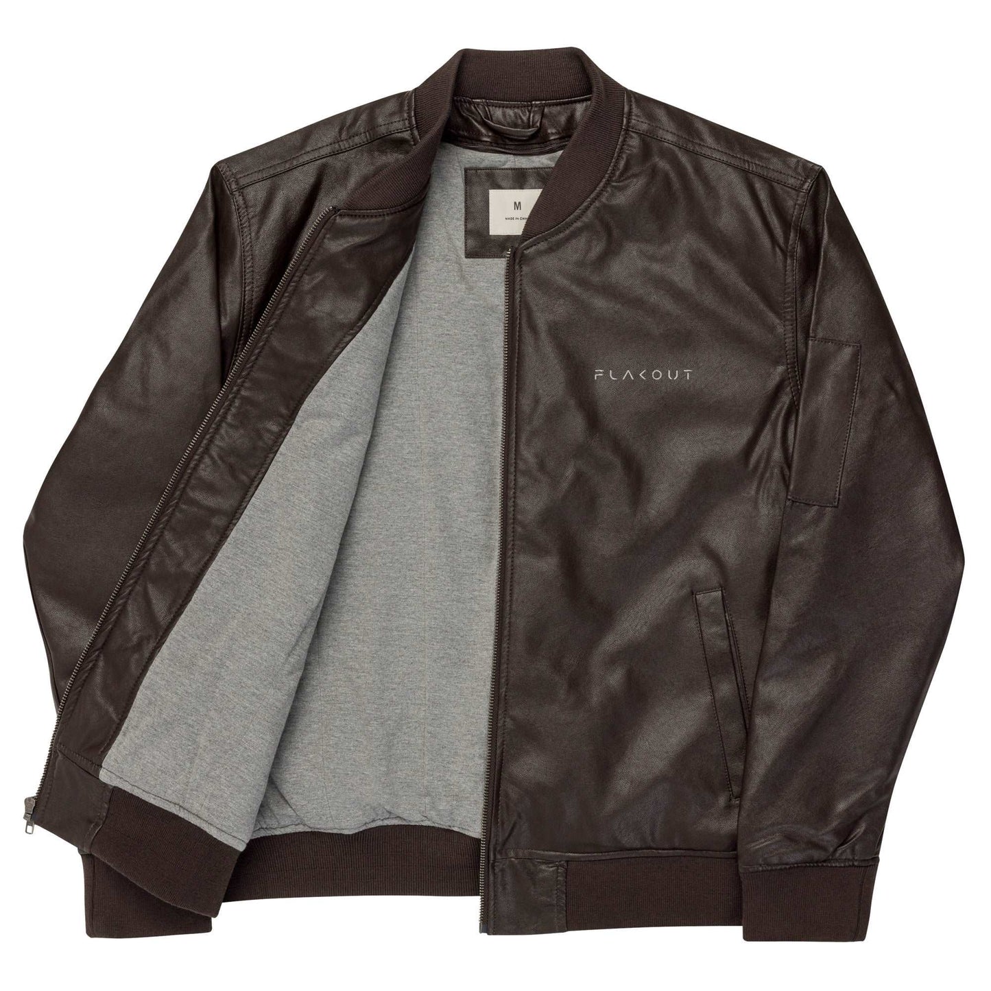 Leather Bomber Jacket - FLAKOUT