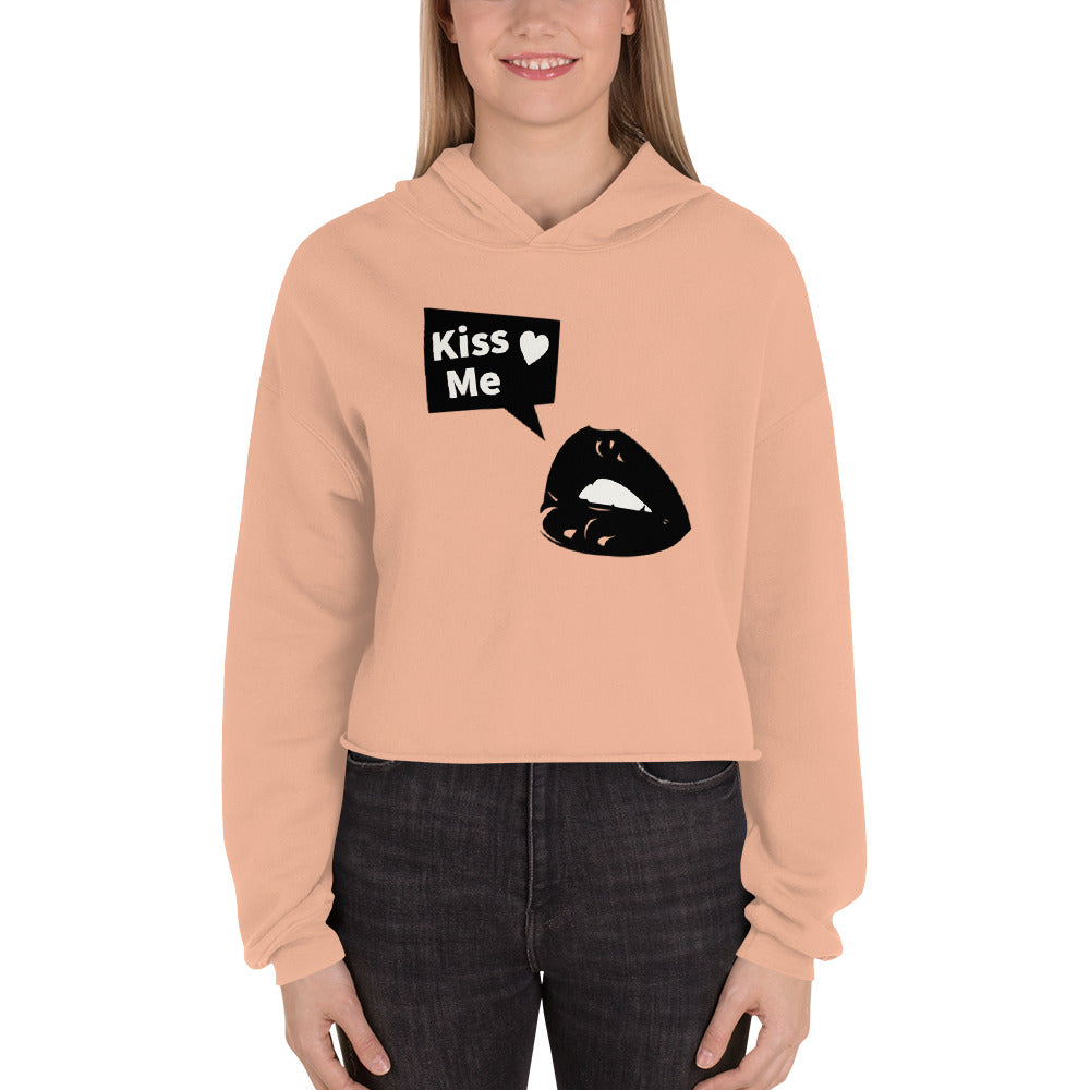 Sweet Talker Kiss Me Women's Crop Hoodie - FLAKOUT