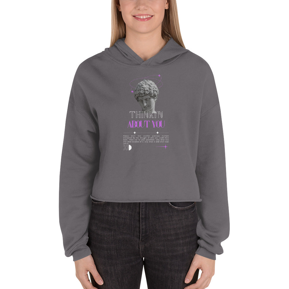 Mindfully Thinki'n About You Women's Crop Hoodie - FLAKOUT