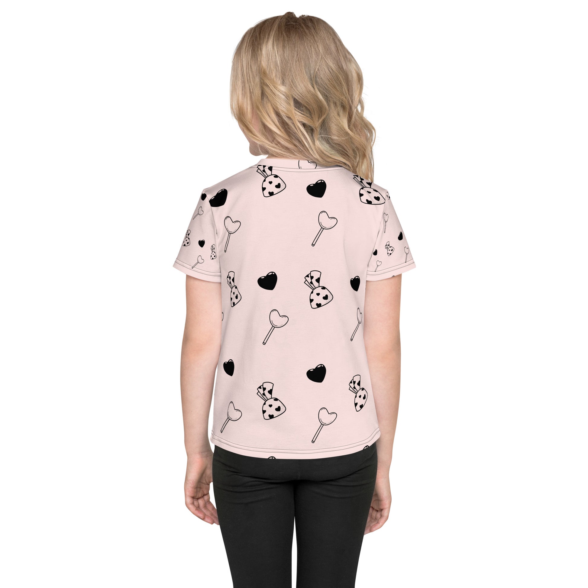 Girl's Crew Neck T-shirt Heart & Candy - FLAKOUT